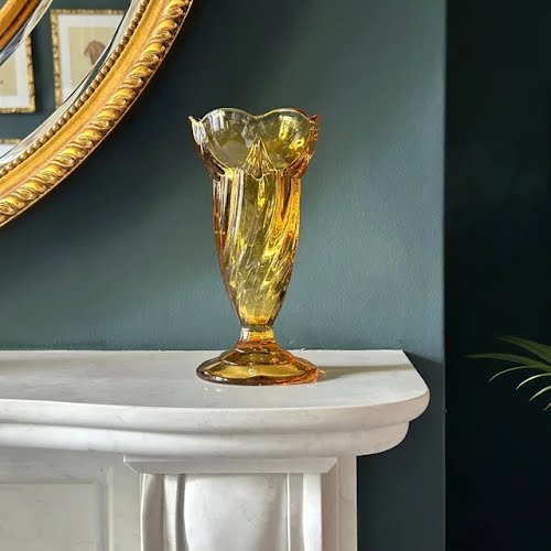 Vintage Sowerby amber glass Art Deco style vase - 1950s,€32, House of Klax Interiors