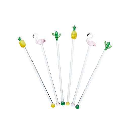 Set of 6 tropical cocktail stirrers, €12.95, Meadows & Byrne