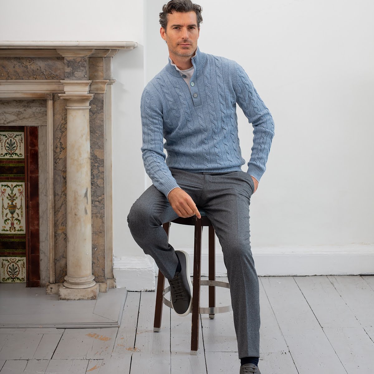 Gran Sasso Half-Zip Cable Knit, €399