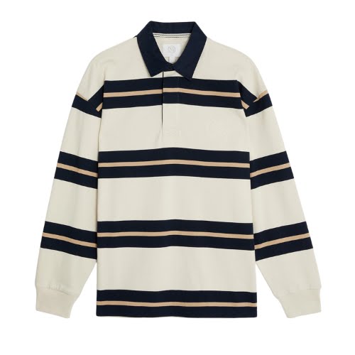 Pure Cotton Striped Long Sleeve Rugby Shirt, €50, M&S Collection