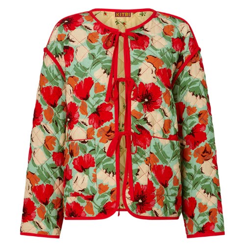 Theodora Green Garden Floral Reversible Quilted Jacket, £195, Kitri Studios