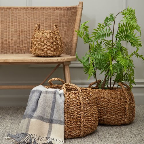 Set of three seagrass baskets, €60, Meadows & Byrne