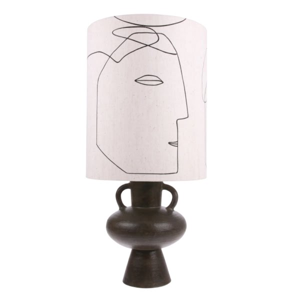 Stoneware lamp and Abstract Face shade, €220, The Old Mill Stores