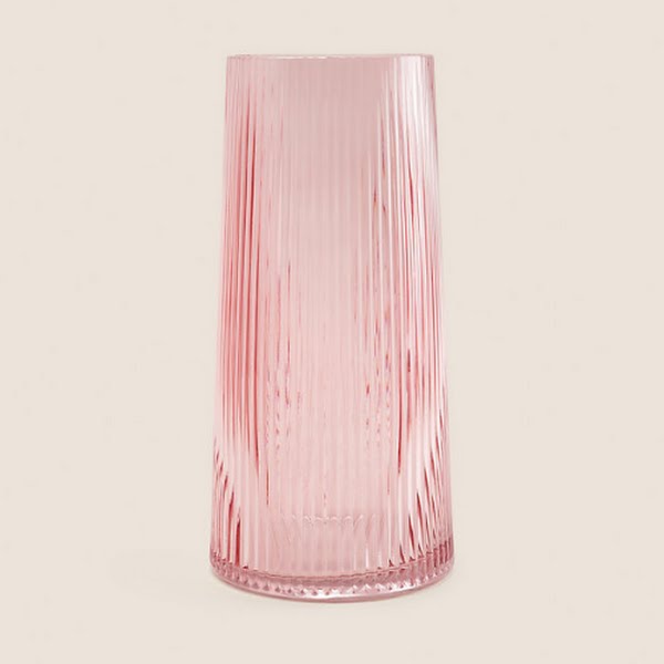 Glass Ribbed Vase, €18, M&S Collection