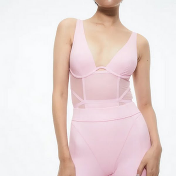 Pink Long Sleeve Ribbed Bodysuit, €22, Yours Queen of Curves