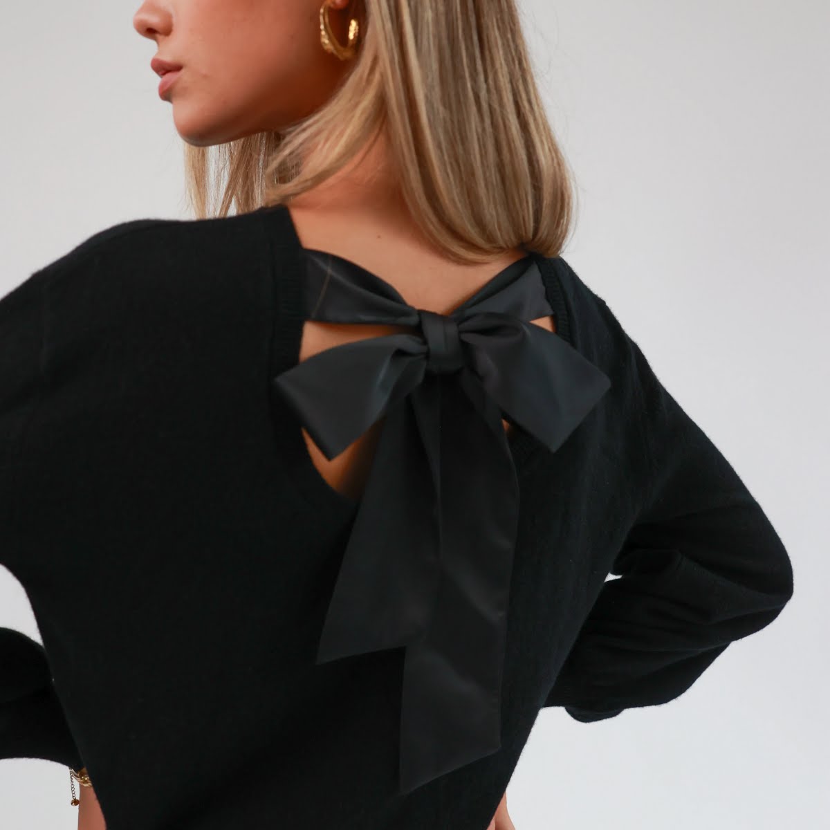 The Lily Cashmere Bow Back Sweater, €195, Sinead Keary