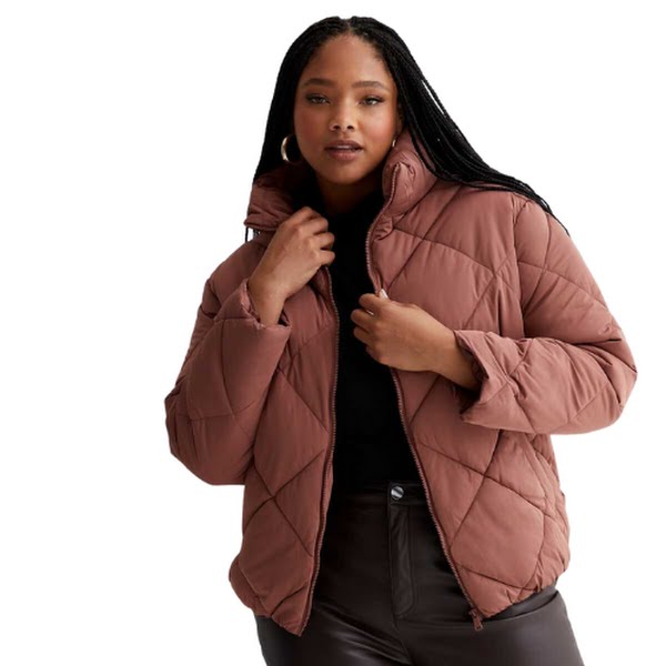 Mid Pink Quilted Boxy Puffer Jacket, €49.99