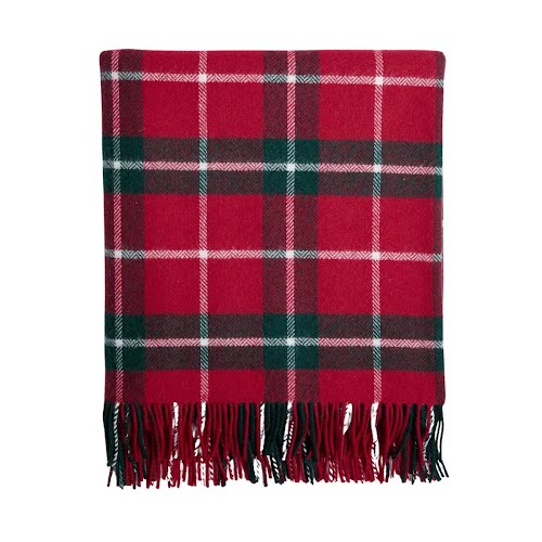 Foxford Ashford Green Check Lambswool Throw, €129