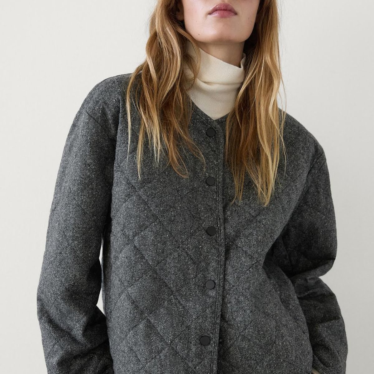 Knickerbocker Yarn Effect Bomber Jacket with Pockets, €149, Massimo Dutti