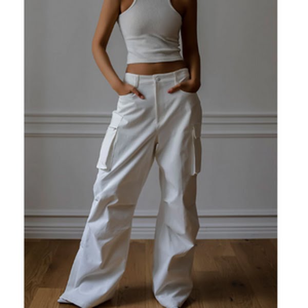 Valo Cargo Pants in White, €225, The Frankie Shop