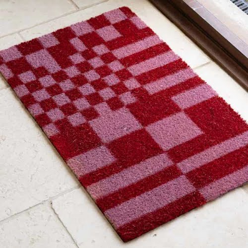 Rockett St George, Pink & Red Checkered Doormat, €33