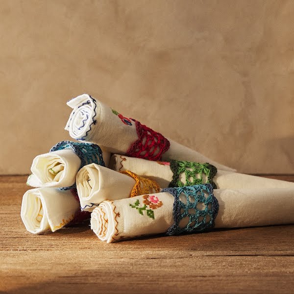 Crochet napkin rings set of 4, €15.99, Zara Home