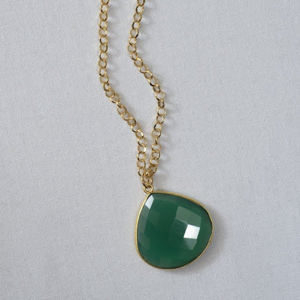 Green Onyx Heart Necklace, €120