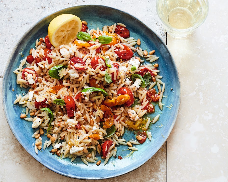 This orzo, roasted tomato & feta salad will make your Wednesday