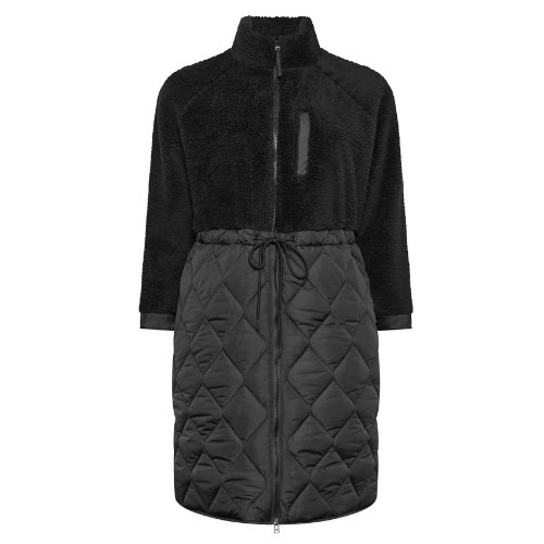 Black Quilted Teddy Coat, €87
