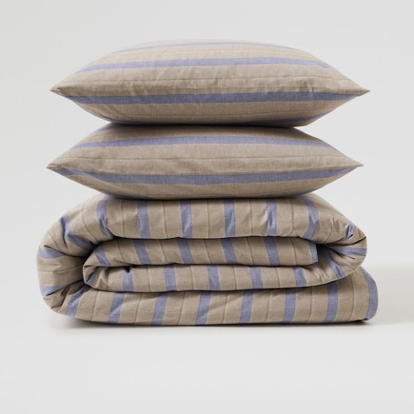 Striped cotton duvet cover, from €59.99
