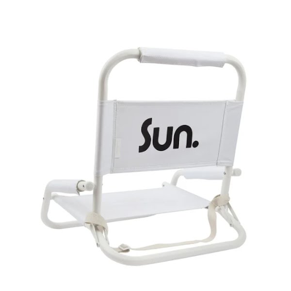 White foldable beach chair, €66, Oliver Bonas