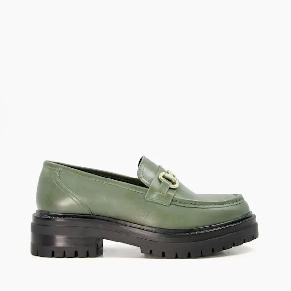 Gallagher Cleated-Sole Leather Snaffle-Trim Loafers, €72, Dune London