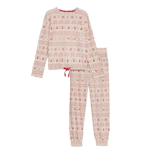 Women's Fairisle Waffle Family Christmas Pyjama Set, €35
