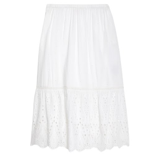Cotton Rich Broderie Midaxi Tiered Skirt, €67, M&S