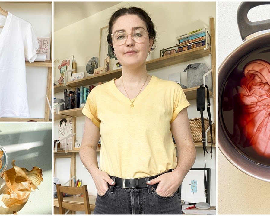 I dyed a t-shirt using onions and avocados, and the results were surprisingly lovely