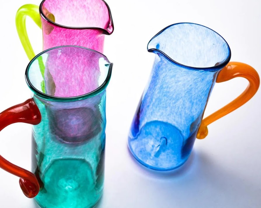 Here are three Irish glassblowers specialising in vibrant coloured glassware that will make any drinks cupboard pop
