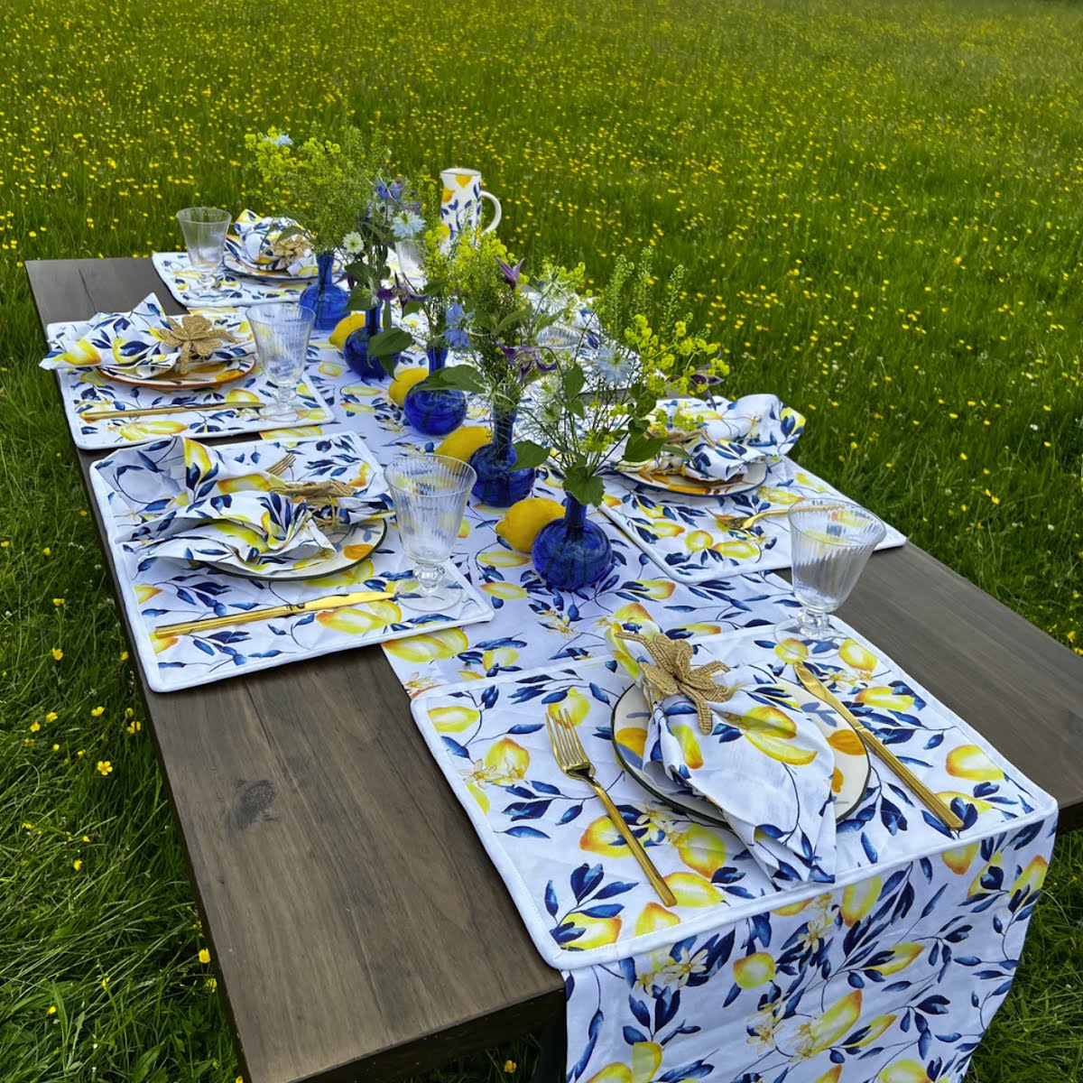 Lemon Blossom Print Print Runner,€45, The Designed Table