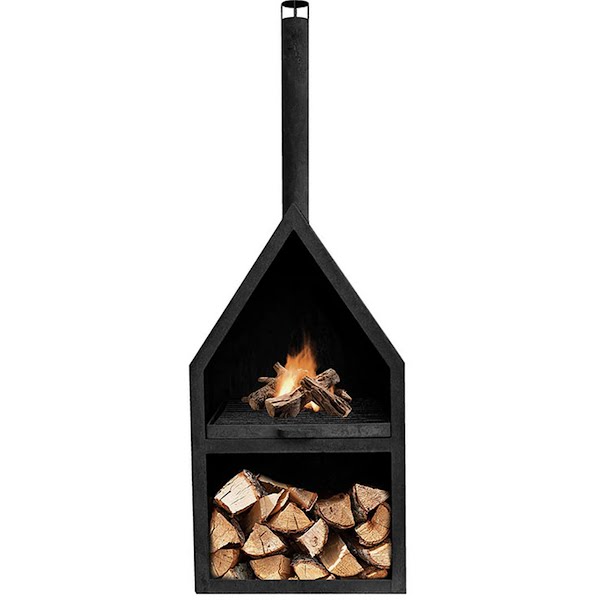 Outdoor Fireplace Black with Grill Iron, €649