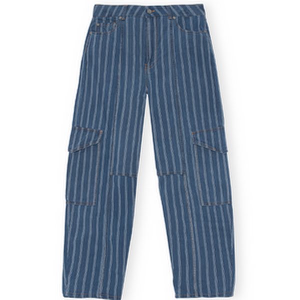 Stripe Denim Cargo Pants, €295, Ganni