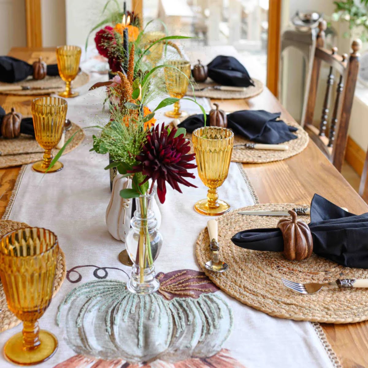 Wooden Pumpkin Napkin Ring, Set of Four €28