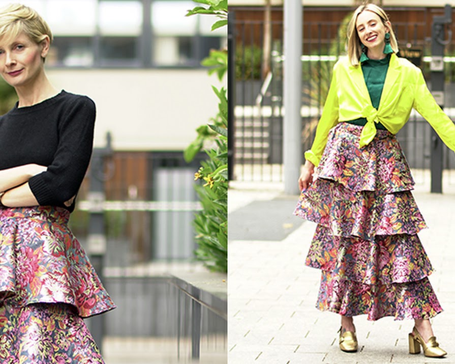 How to wear in your 20s and 40s: A statement tiered skirt