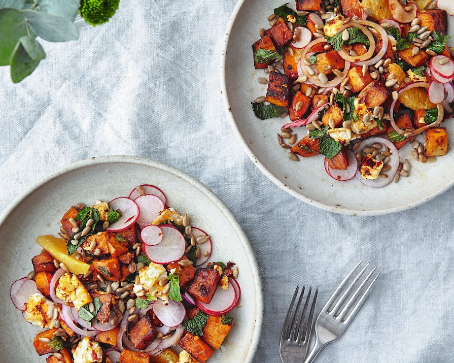 Hungry? This colourful sweet potato salad can be whipped up in a flash