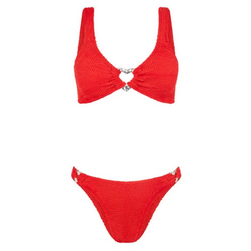 Hunza G Heather Bikini in Metallic Crimson, €190