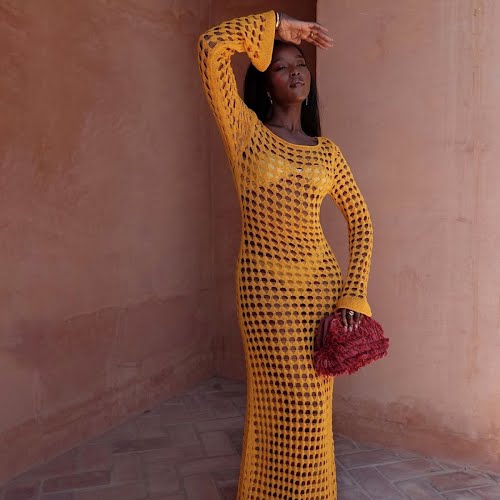 Mango Yellow Crochet Dress, €87.99, @coco_floflo