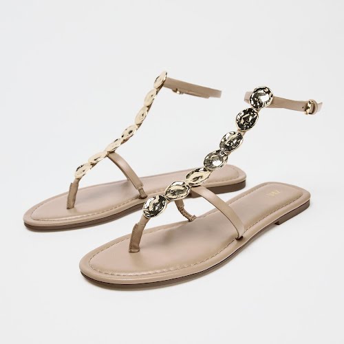 Zara beaded flat sandal, €39.95