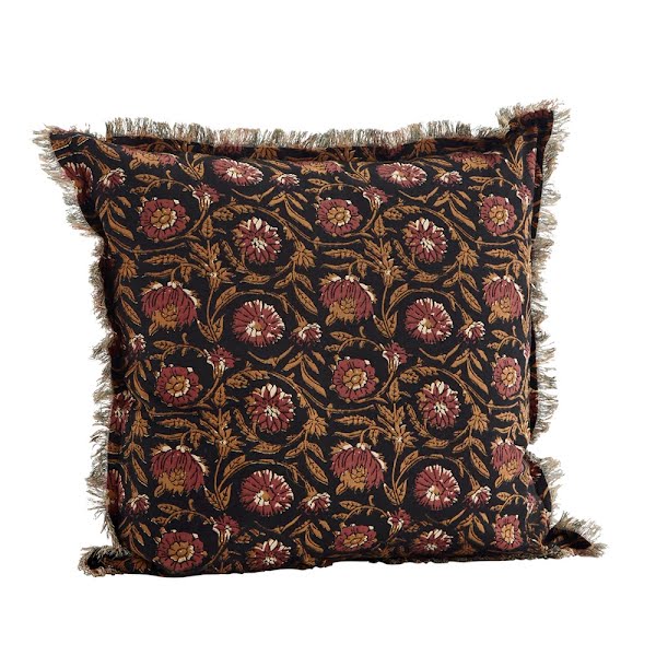 Floral cushion with fringes, €28, Amber + Willow
