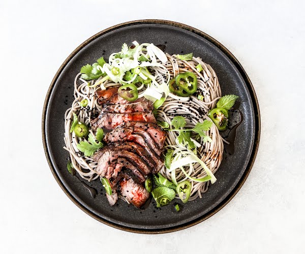 Supper Club: Beef with green chilli, soy, black sesame and soba