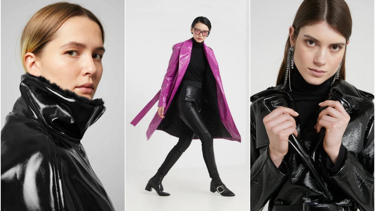 Contrast Lapel Vinyl Coat - Women - Ready-to-Wear