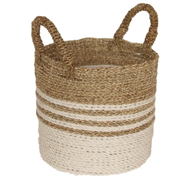 White and natural large basket, €36, Mano