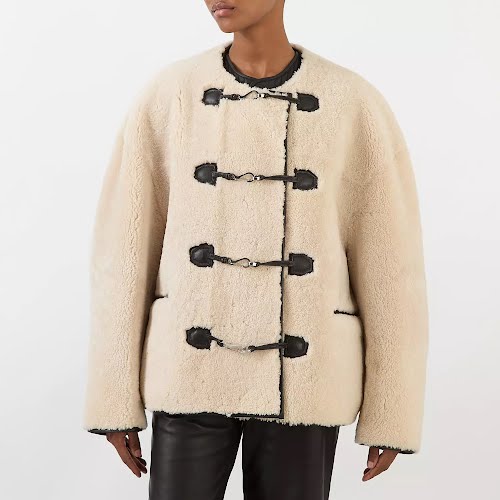 Toteme Leather-Trimmed Shearling Jacket, €2,350
