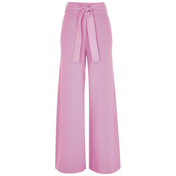 Pink wide-leg knit trousers, €47, River Island