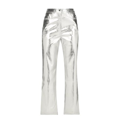 Amy Lynn Lupe Trouser in Textured Metallic Silver – Rock 'N Rose