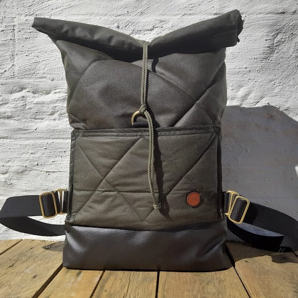 Weatherproof Waxed Cotton Backpack, €115