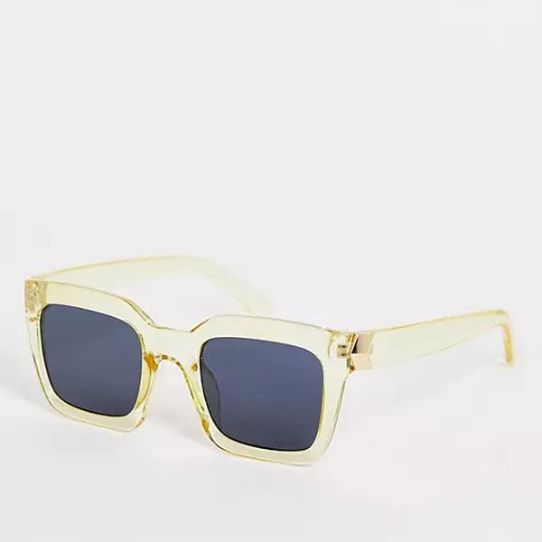 Pieces Oversized Square Sunglasses in Yellow, €16.99, ASOS