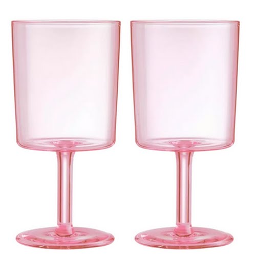 Maison Balzac Pink Wine Glass Set of Two, €83