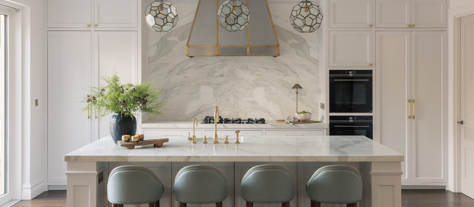 The kitchen in this Malahide home perfectly mixes tradition and glamour