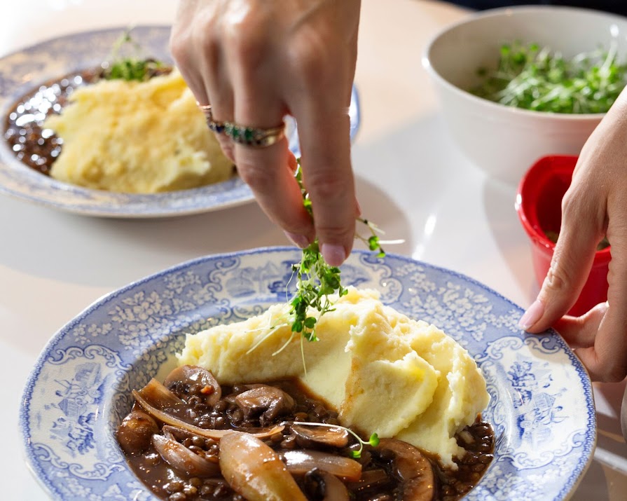 Supper Club: Mushroom ‘bourguignon’ with black lentils and mash