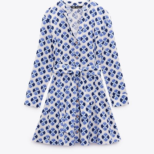 Zara Printed Linen Blend Shirt Dress, €39.95