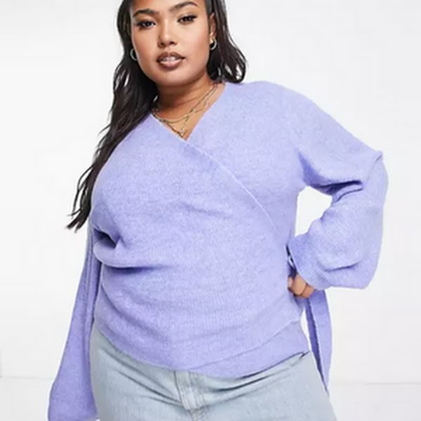 Vero Moda Knitted Wrap Cardigan in Purple, €33.99, ASOS