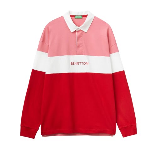 Pink and Red Rugby Style Polo, €39.95, Benetton